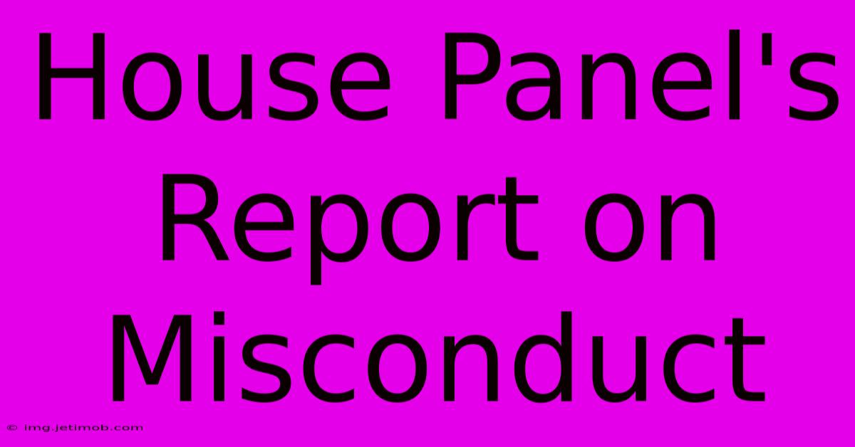 House Panel's Report On Misconduct