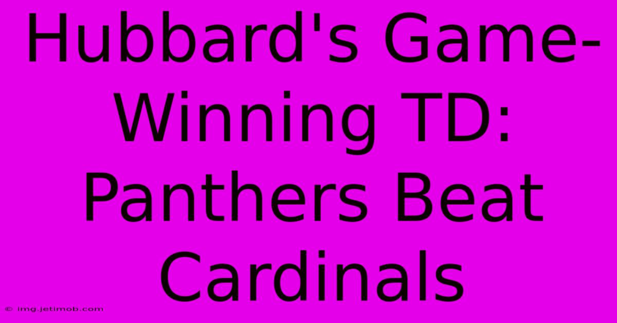 Hubbard's Game-Winning TD: Panthers Beat Cardinals