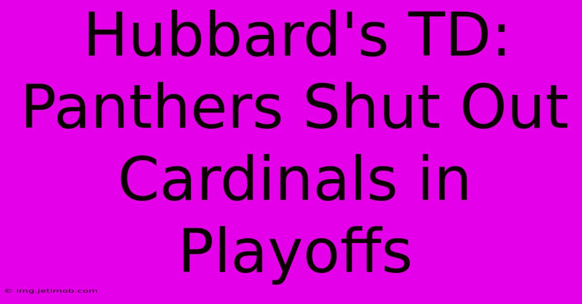 Hubbard's TD: Panthers Shut Out Cardinals In Playoffs