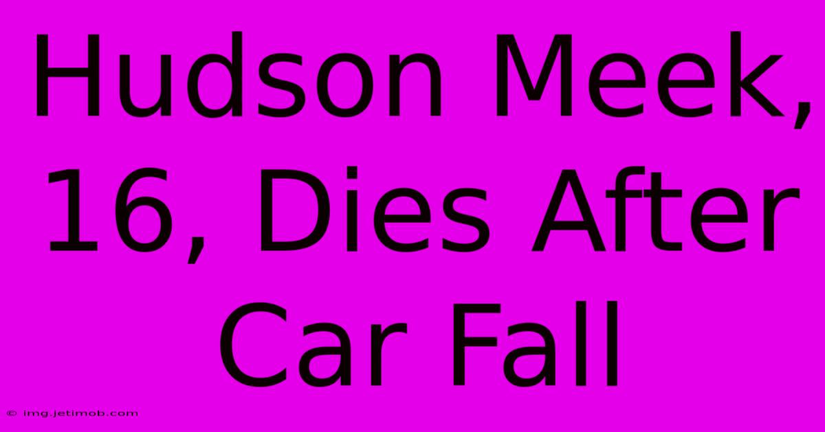 Hudson Meek, 16, Dies After Car Fall