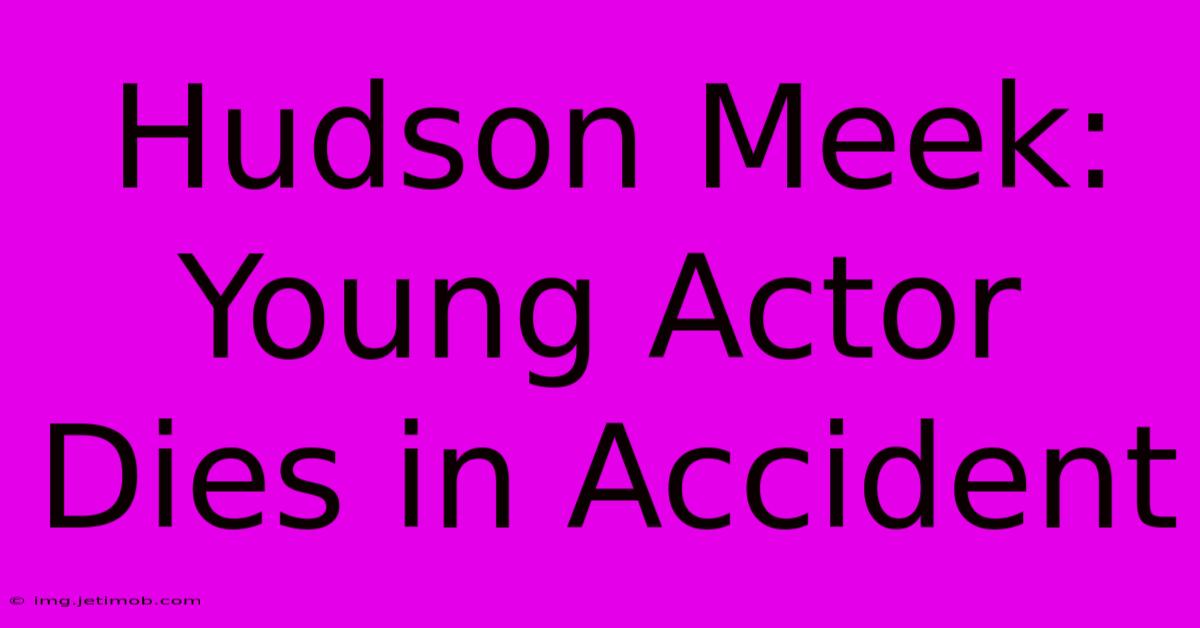 Hudson Meek: Young Actor Dies In Accident