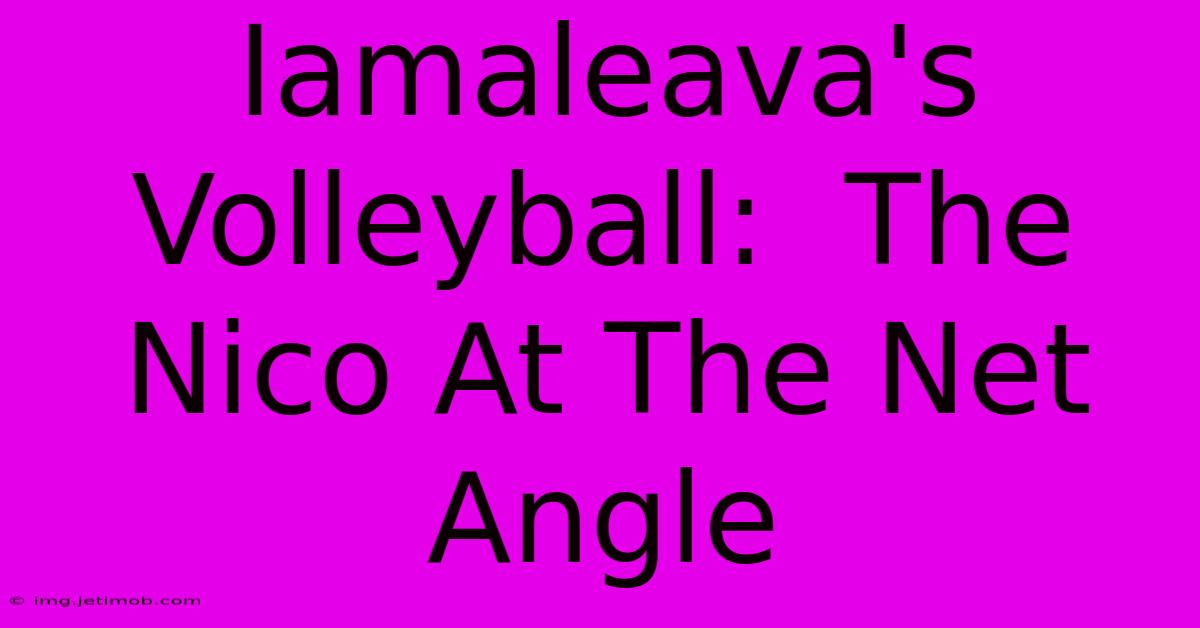 Iamaleava's Volleyball:  The Nico At The Net Angle