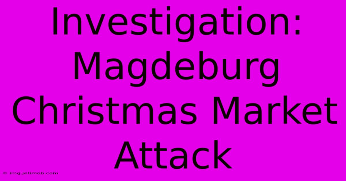 Investigation: Magdeburg Christmas Market Attack