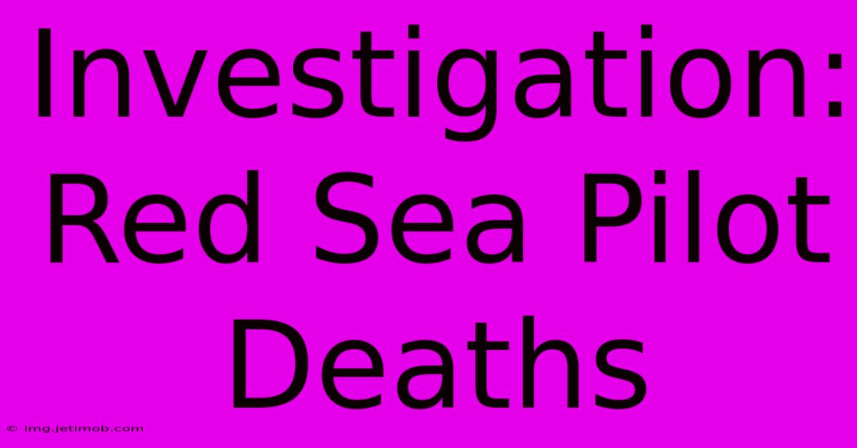 Investigation: Red Sea Pilot Deaths