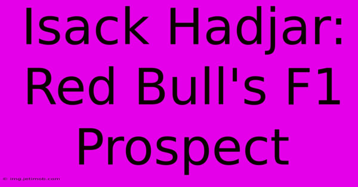 Isack Hadjar: Red Bull's F1 Prospect