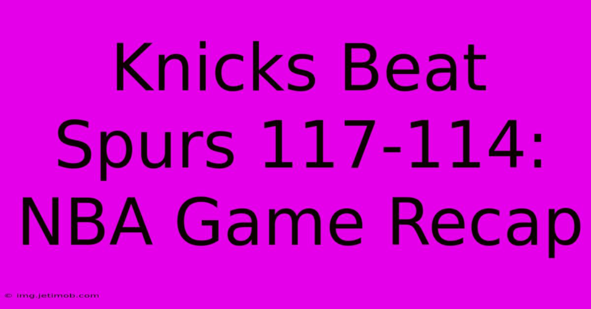 Knicks Beat Spurs 117-114: NBA Game Recap