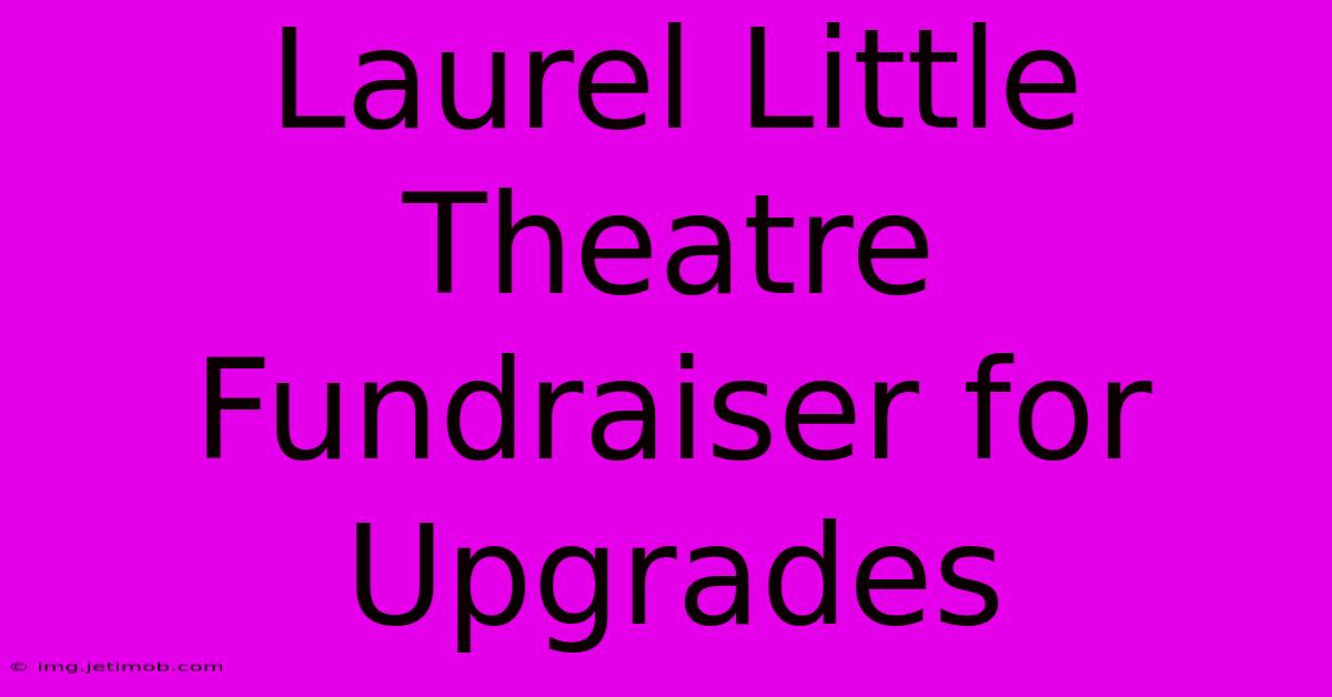 Laurel Little Theatre Fundraiser For Upgrades