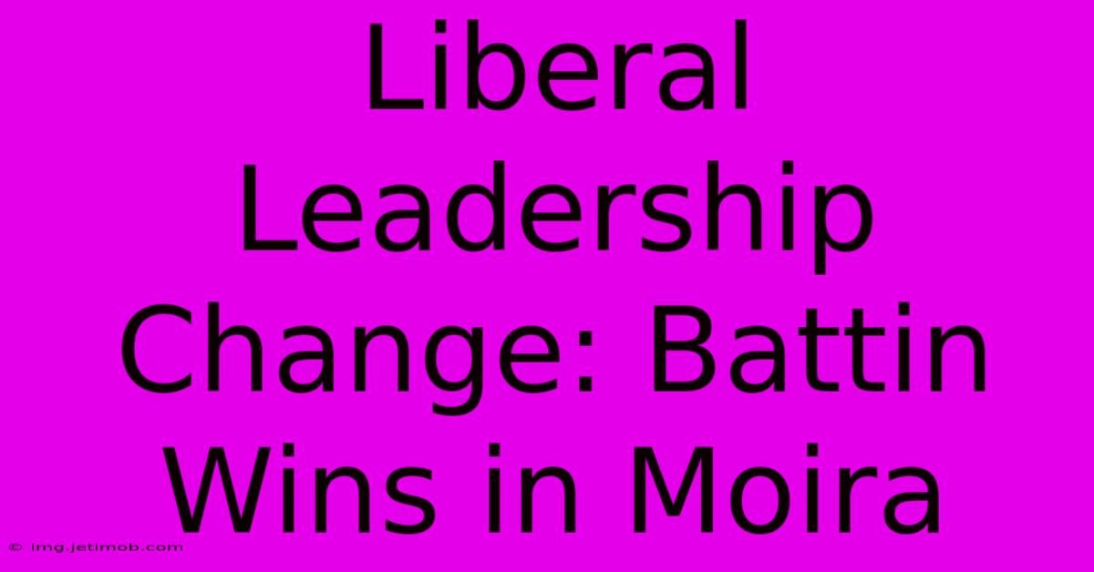 Liberal Leadership Change: Battin Wins In Moira