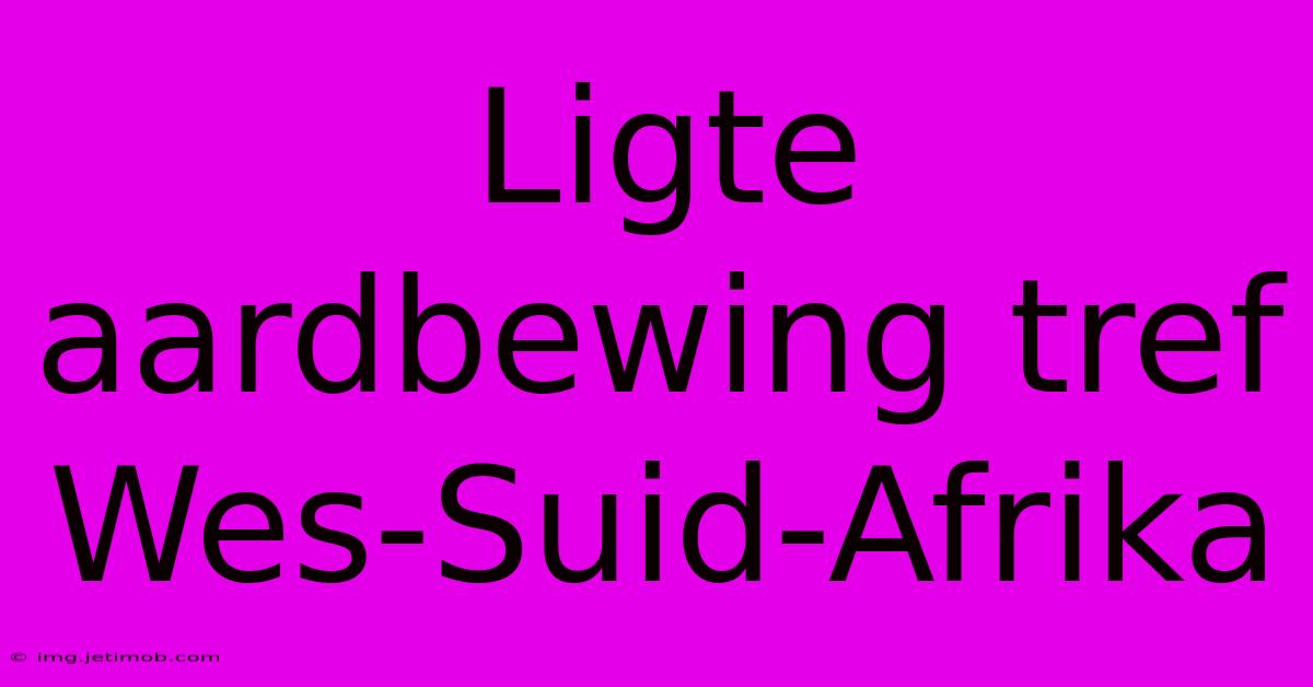 Ligte Aardbewing Tref Wes-Suid-Afrika