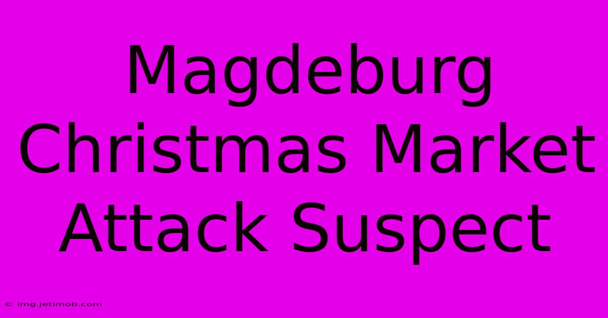 Magdeburg Christmas Market Attack Suspect