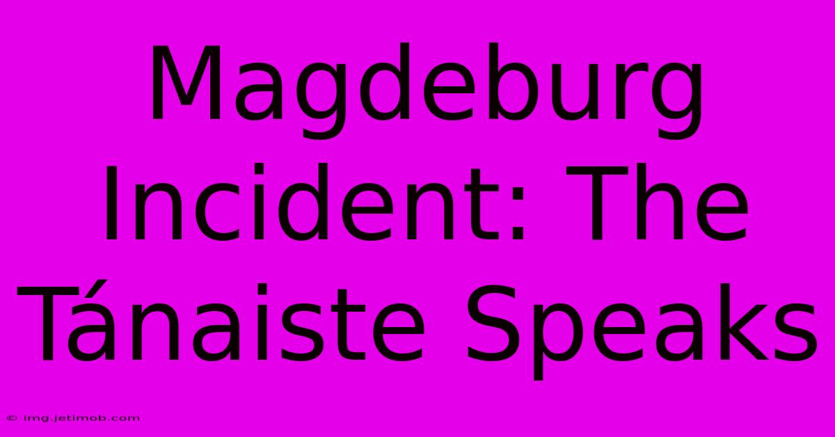 Magdeburg Incident: The Tánaiste Speaks