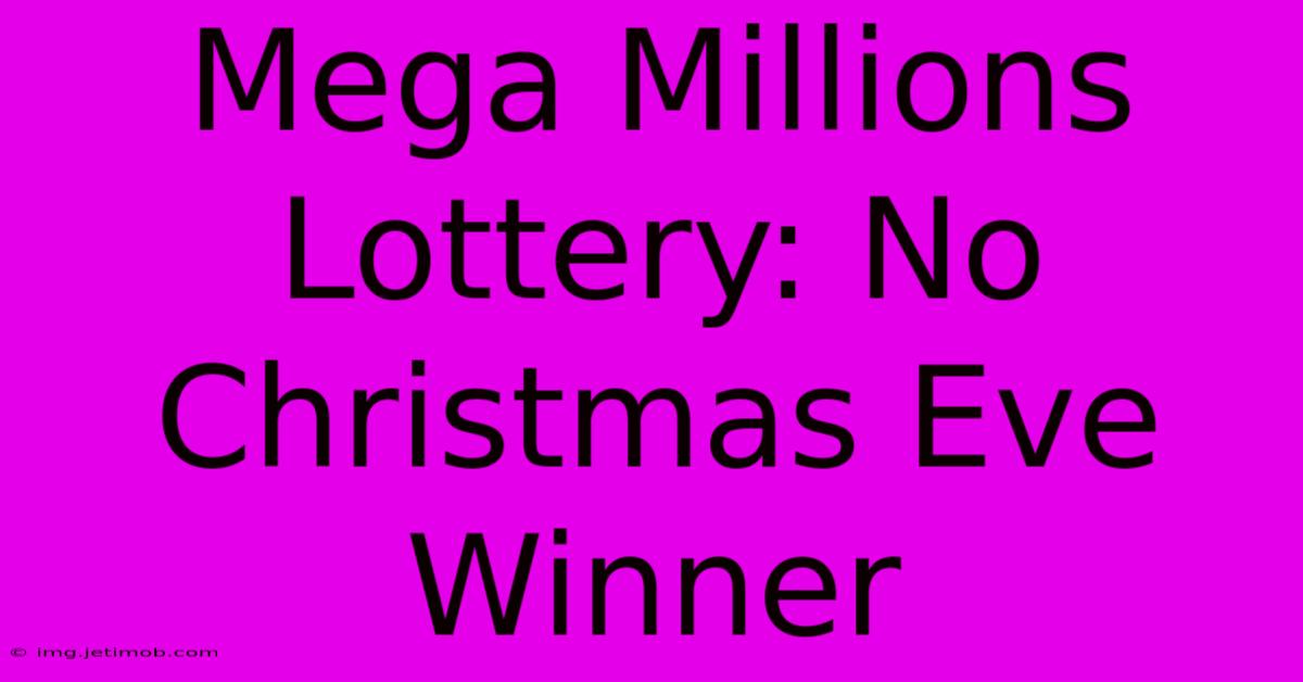 Mega Millions Lottery: No Christmas Eve Winner