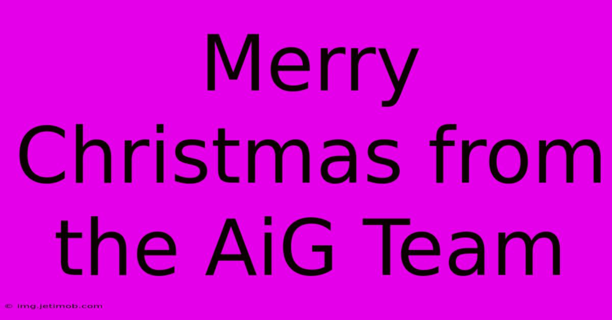 Merry Christmas From The AiG Team