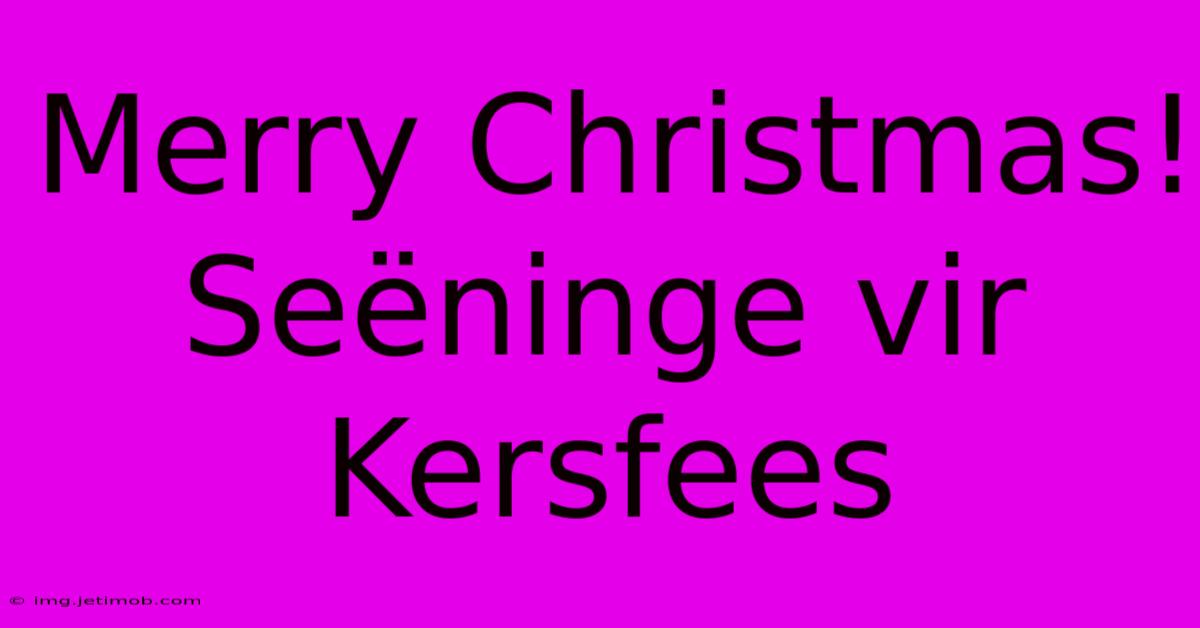 Merry Christmas!  Seëninge Vir Kersfees