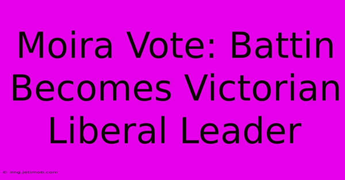 Moira Vote: Battin Becomes Victorian Liberal Leader