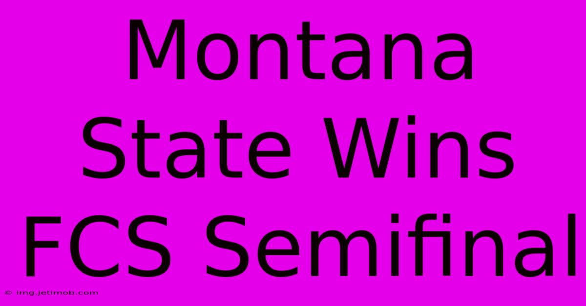 Montana State Wins FCS Semifinal