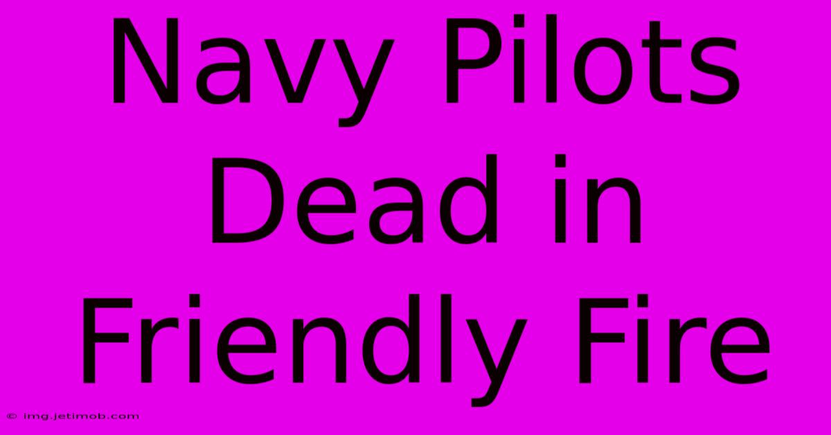 Navy Pilots Dead In Friendly Fire