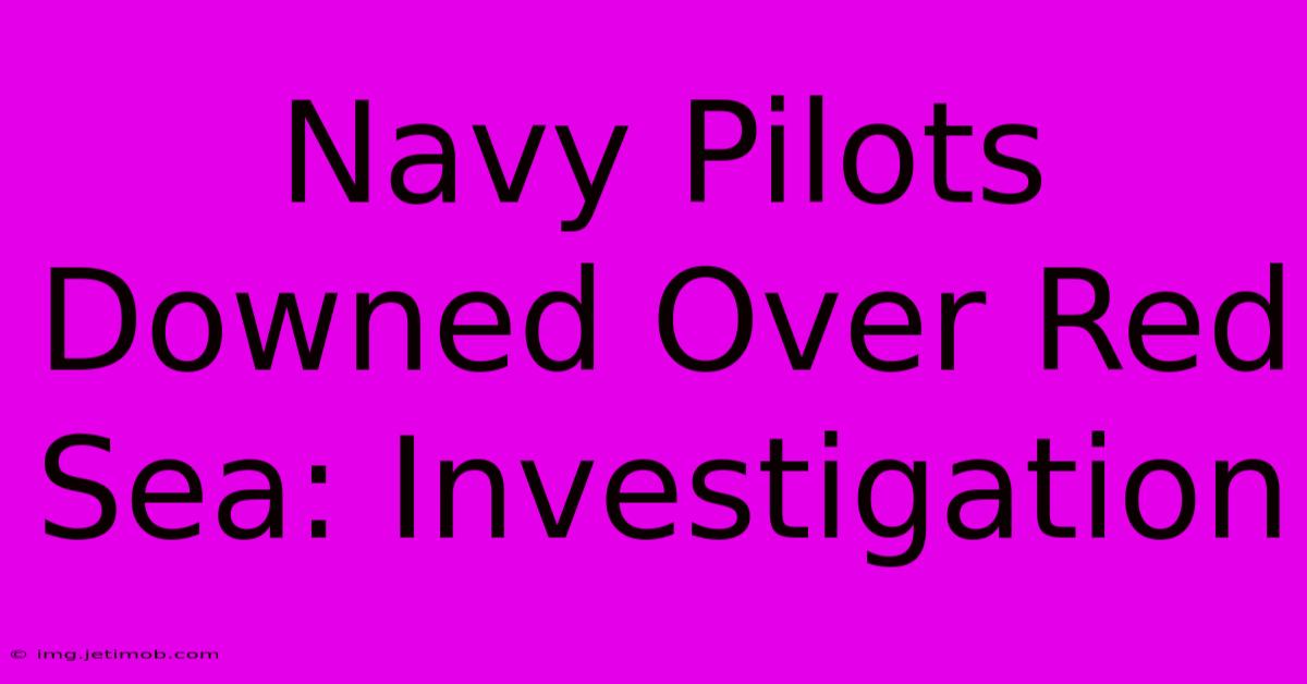 Navy Pilots Downed Over Red Sea: Investigation