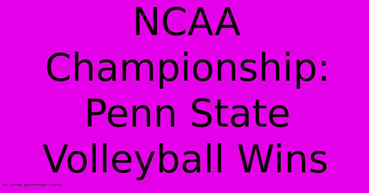 NCAA Championship: Penn State Volleyball Wins