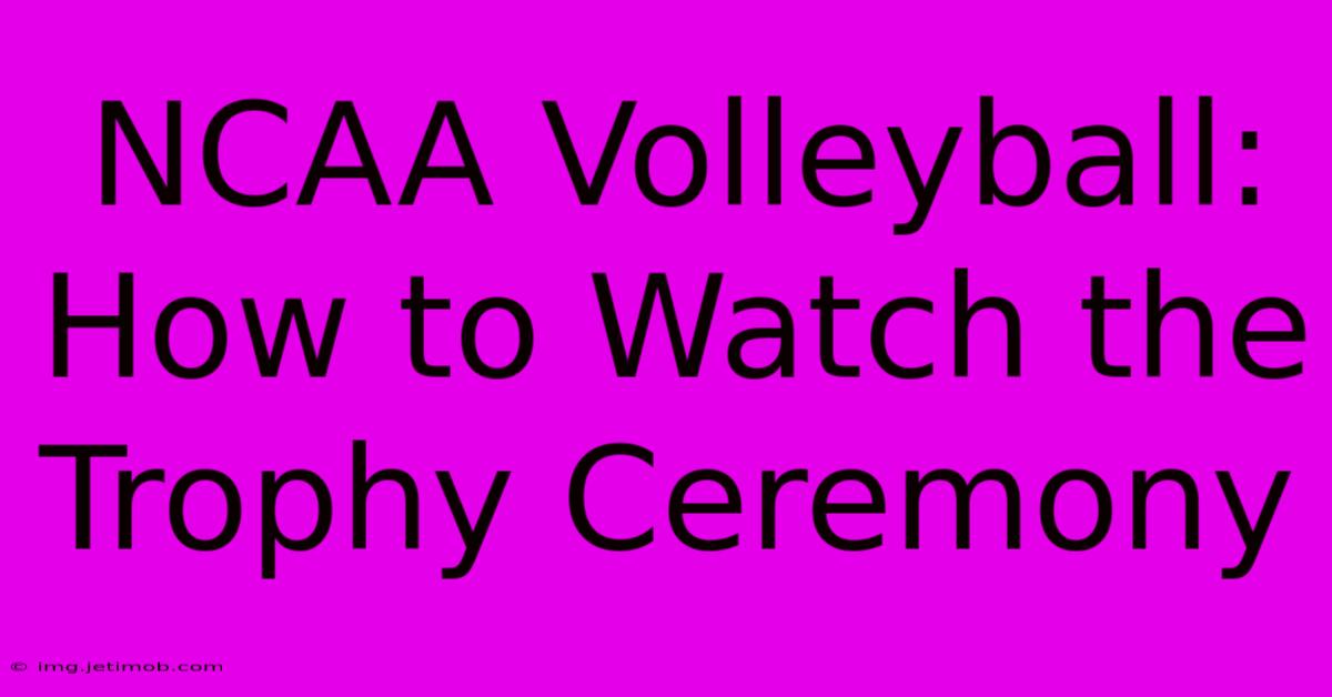 NCAA Volleyball: How To Watch The Trophy Ceremony