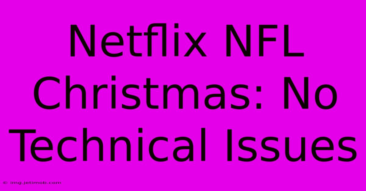 Netflix NFL Christmas: No Technical Issues