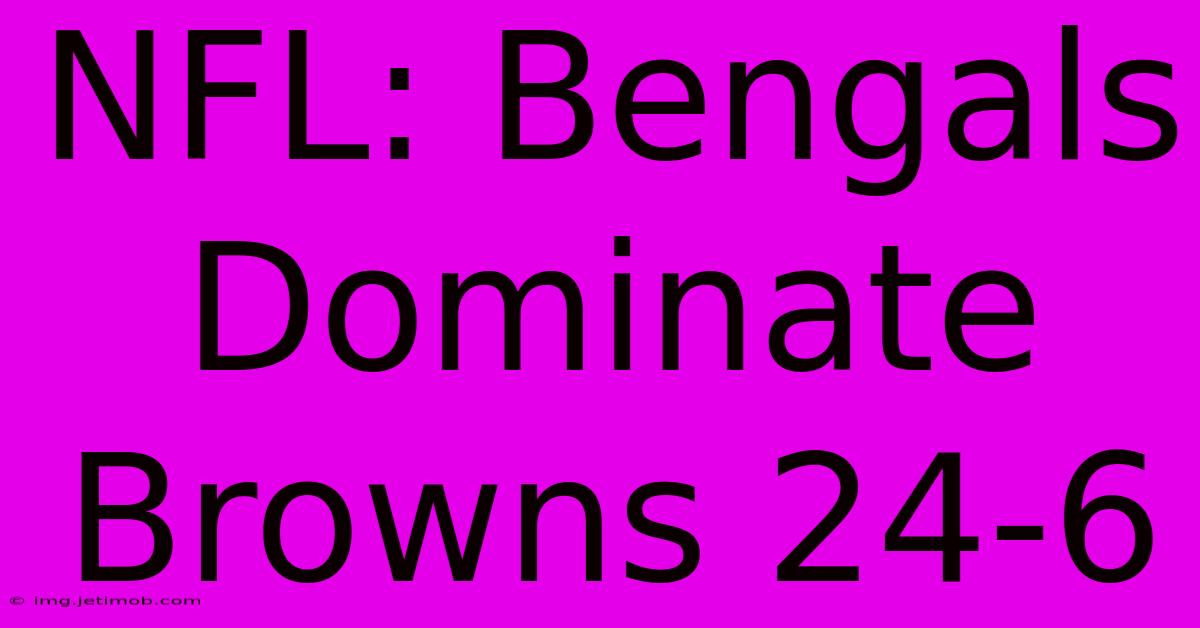 NFL: Bengals Dominate Browns 24-6