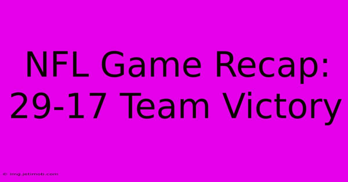 NFL Game Recap: 29-17 Team Victory