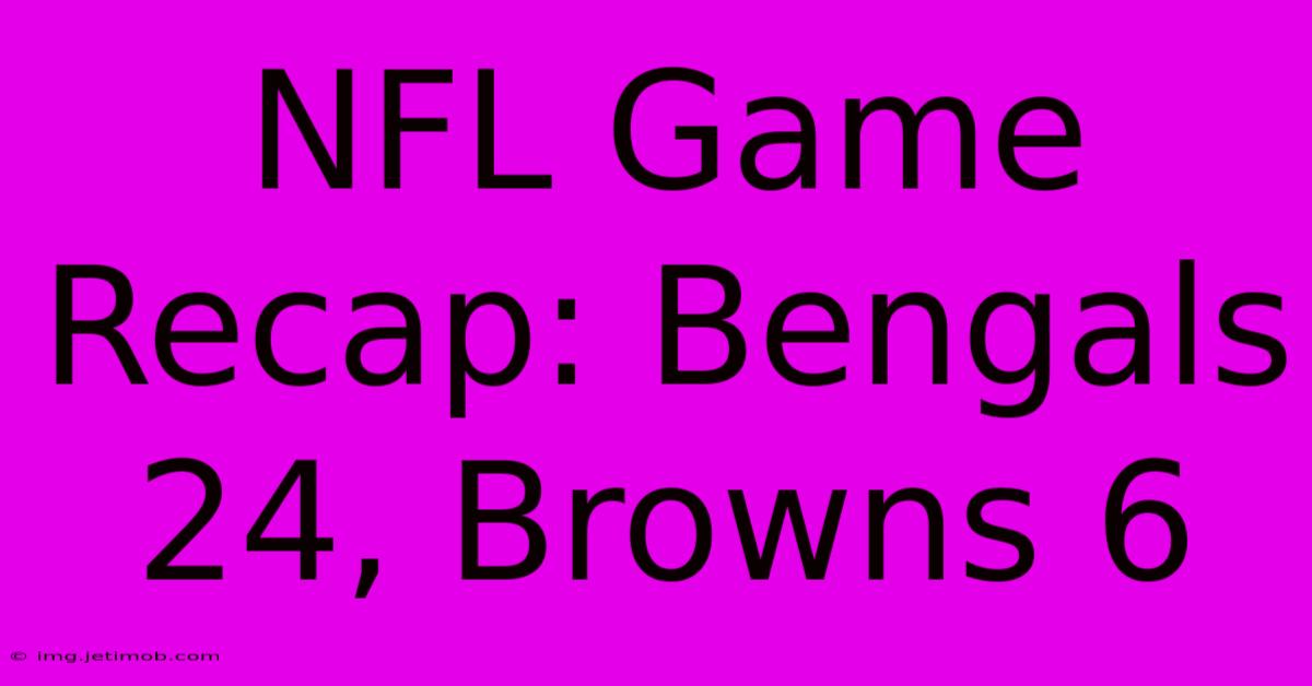 NFL Game Recap: Bengals 24, Browns 6