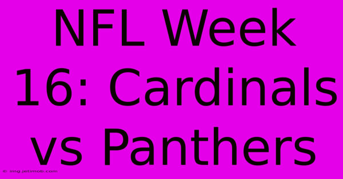 NFL Week 16: Cardinals Vs Panthers