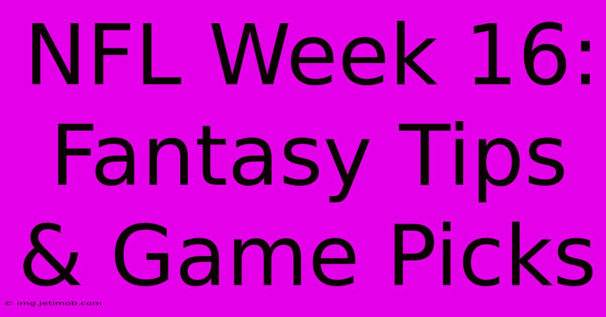 NFL Week 16: Fantasy Tips & Game Picks