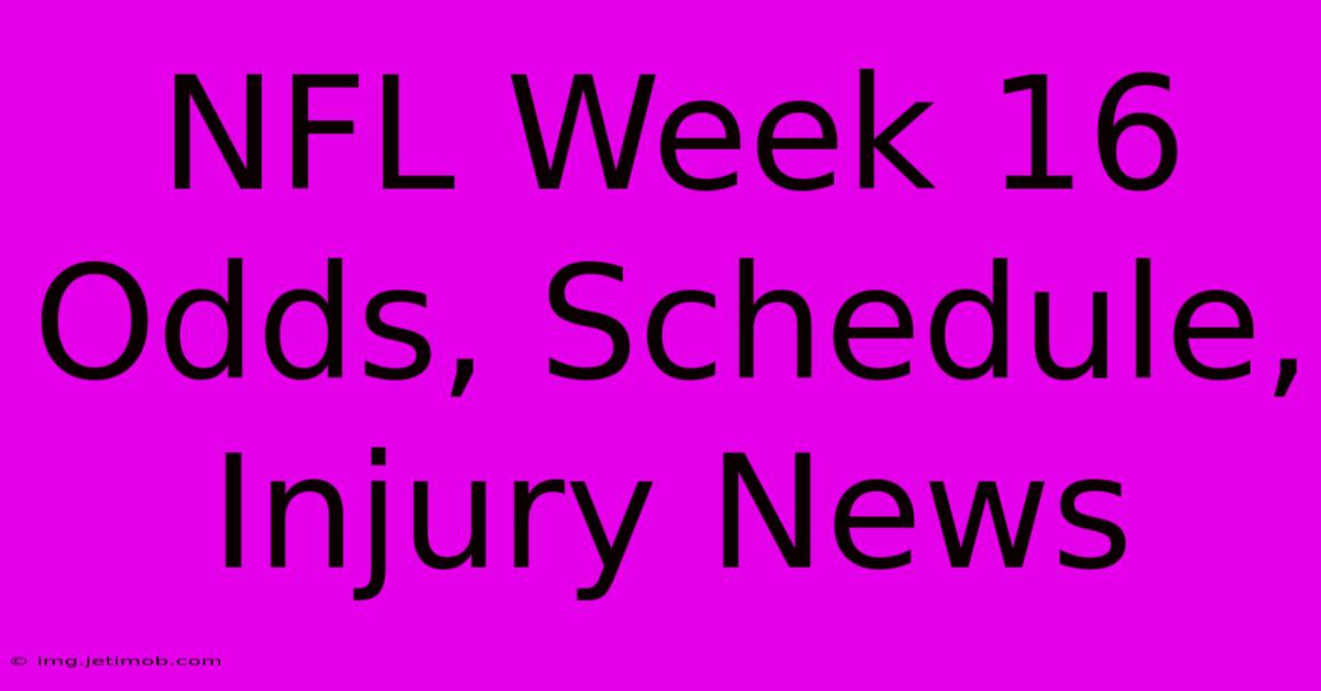 NFL Week 16 Odds, Schedule, Injury News