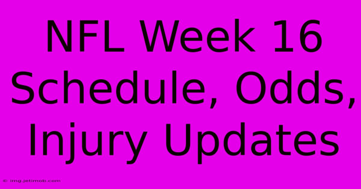 NFL Week 16 Schedule, Odds, Injury Updates