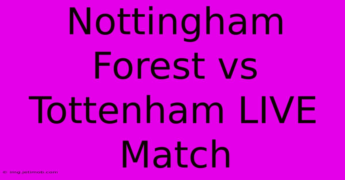 Nottingham Forest Vs Tottenham LIVE Match