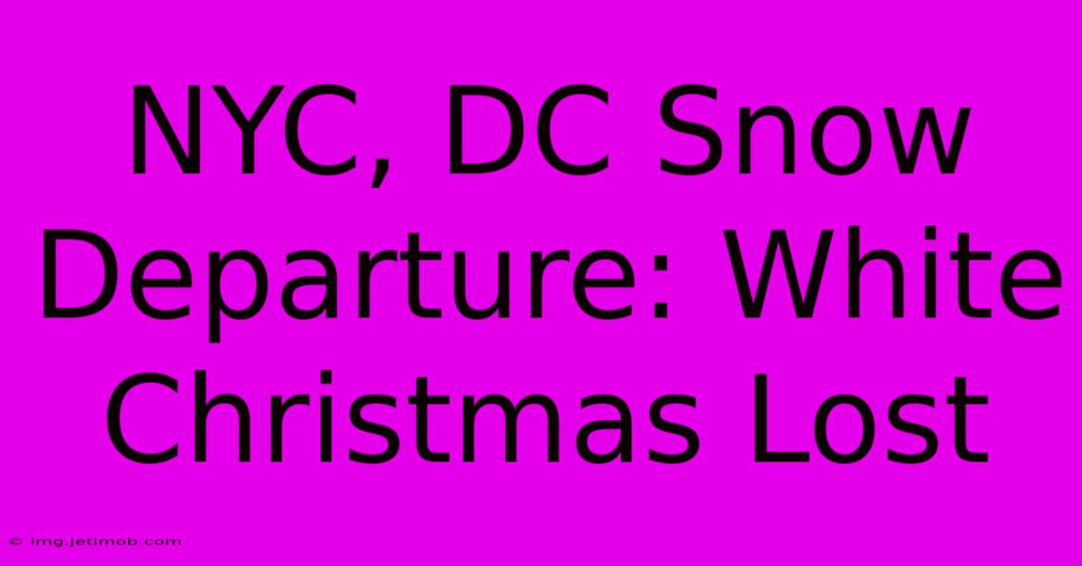 NYC, DC Snow Departure: White Christmas Lost