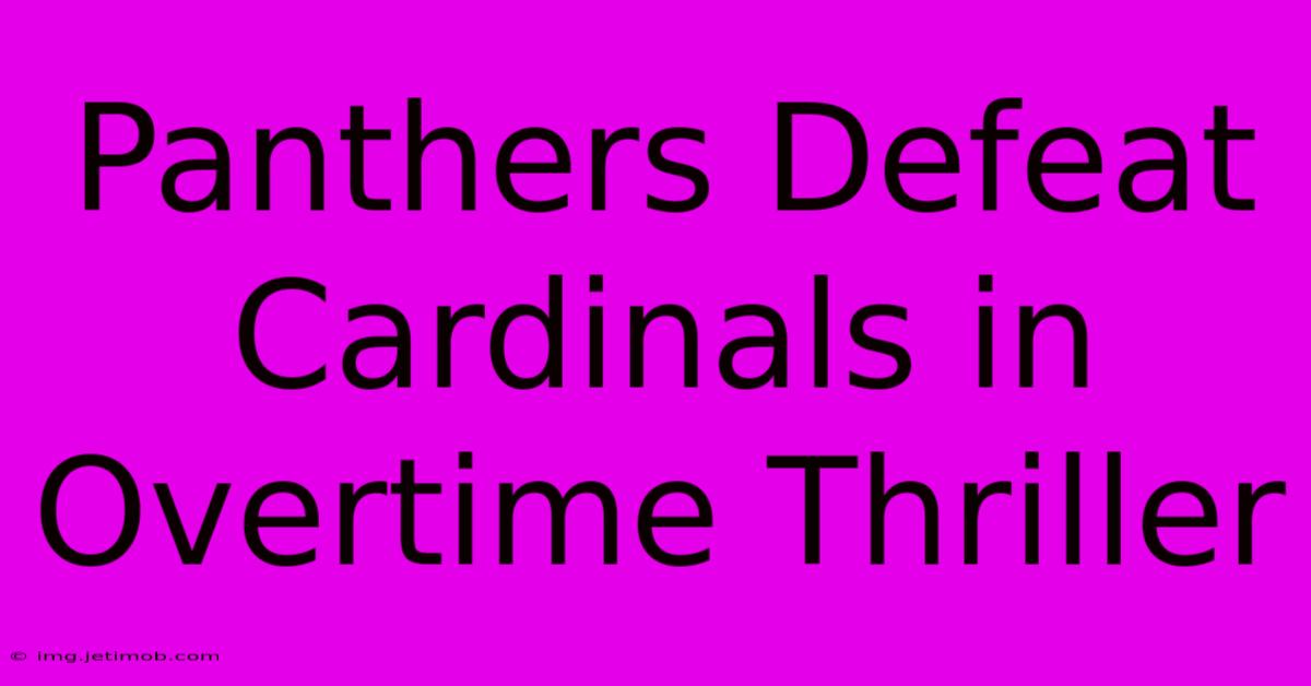 Panthers Defeat Cardinals In Overtime Thriller