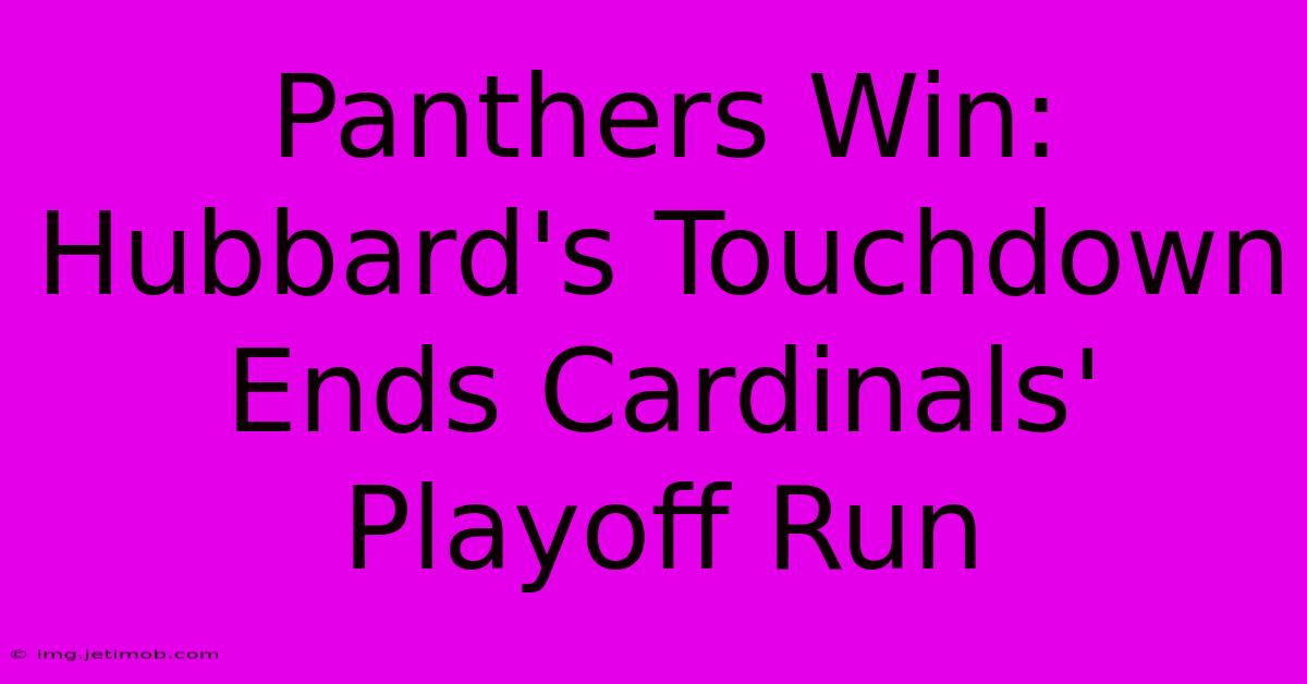 Panthers Win: Hubbard's Touchdown Ends Cardinals' Playoff Run