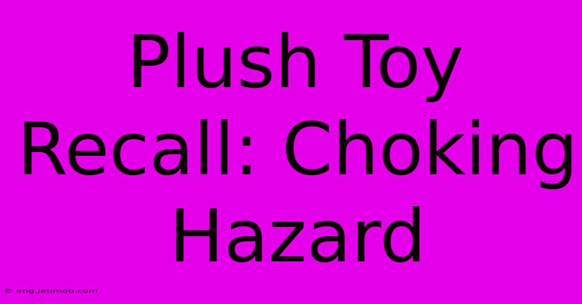 Plush Toy Recall: Choking Hazard