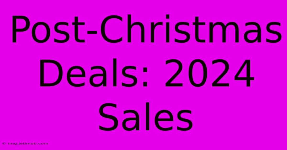 Post-Christmas Deals: 2024 Sales