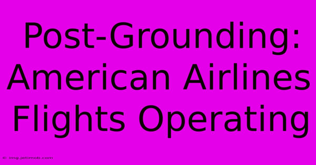 Post-Grounding: American Airlines Flights Operating