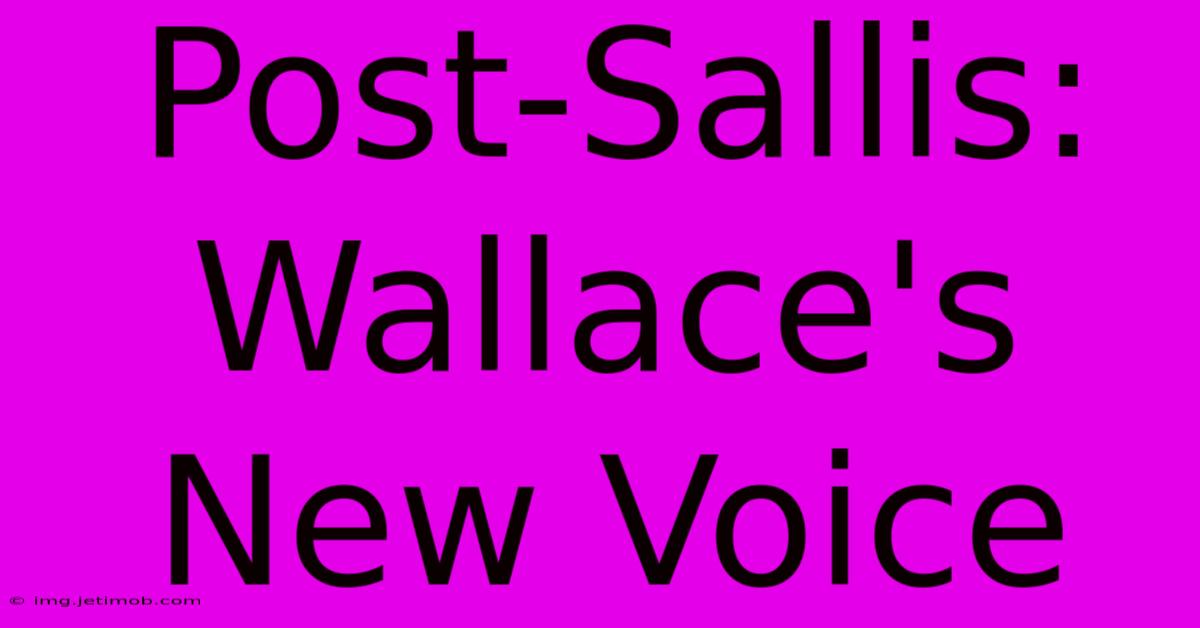 Post-Sallis: Wallace's New Voice