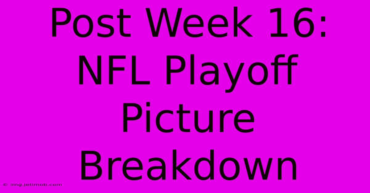 Post Week 16: NFL Playoff Picture Breakdown