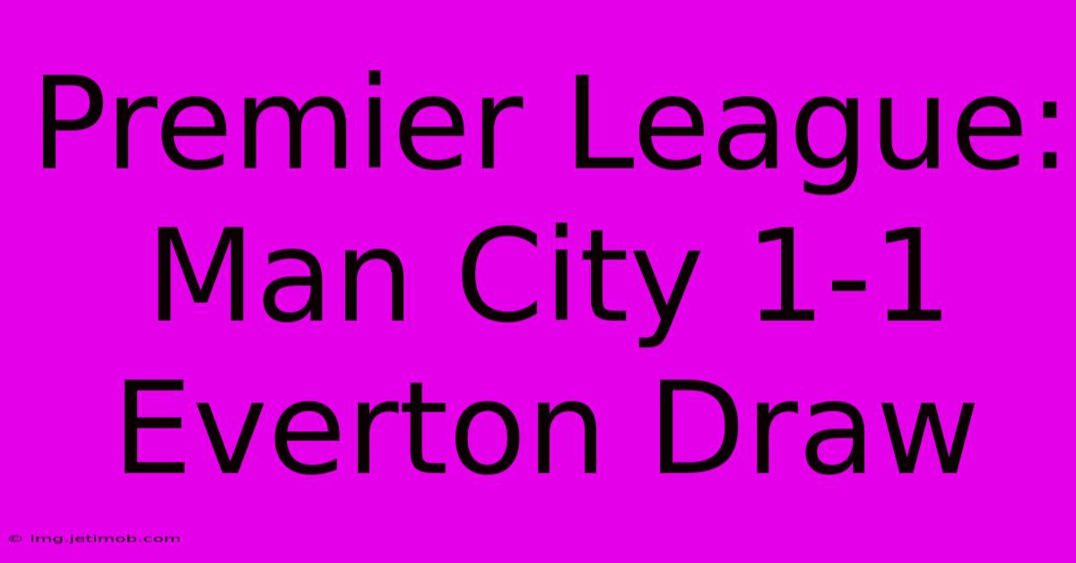 Premier League: Man City 1-1 Everton Draw