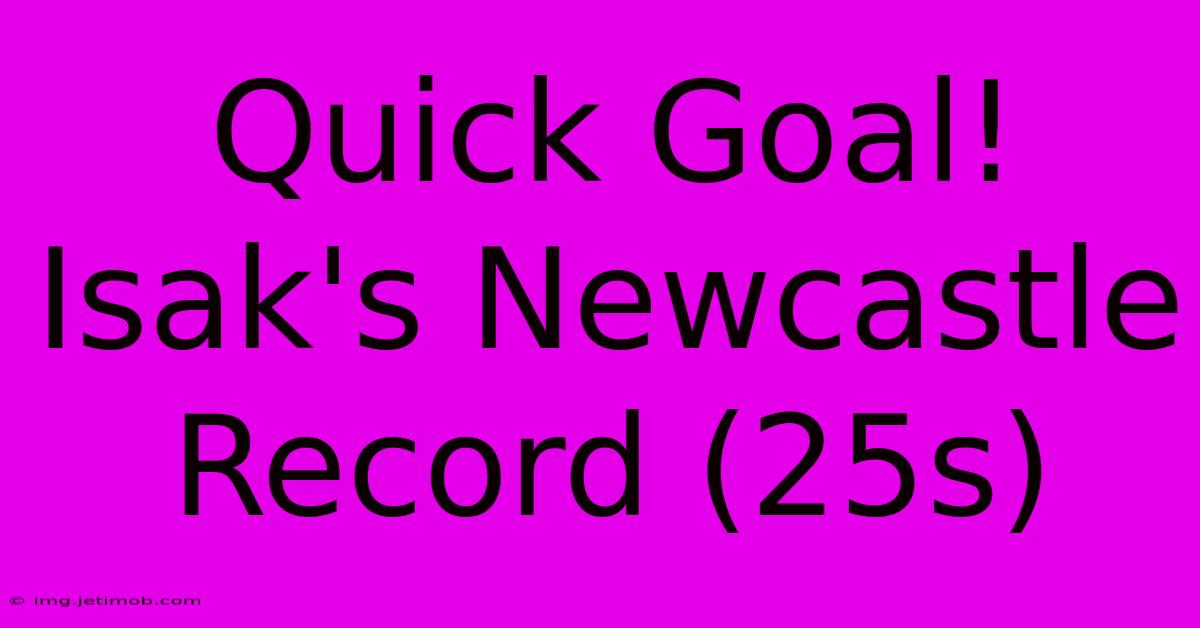 Quick Goal! Isak's Newcastle Record (25s)