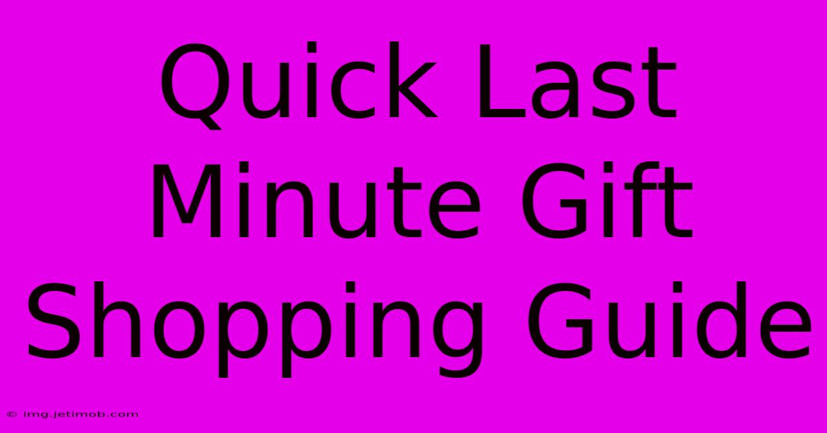 Quick Last Minute Gift Shopping Guide