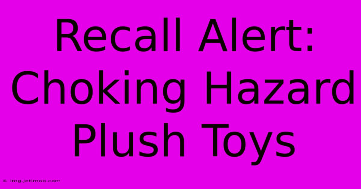 Recall Alert: Choking Hazard Plush Toys