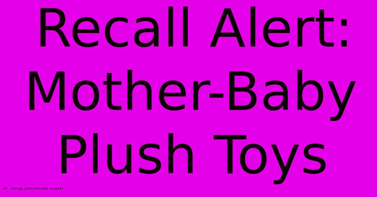 Recall Alert: Mother-Baby Plush Toys