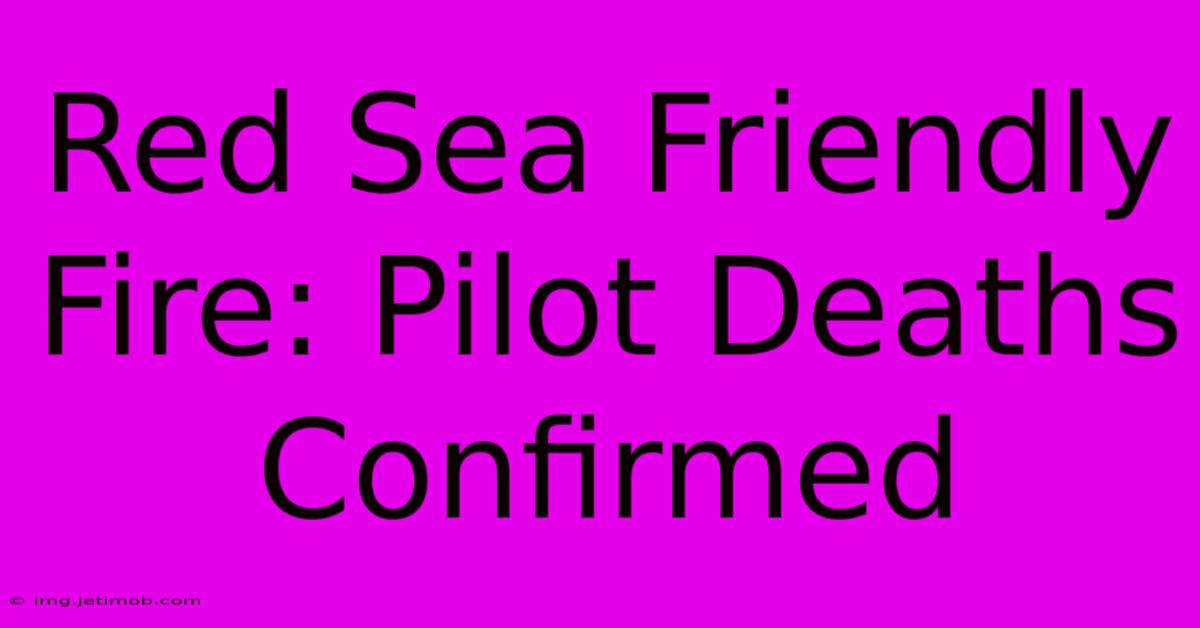 Red Sea Friendly Fire: Pilot Deaths Confirmed