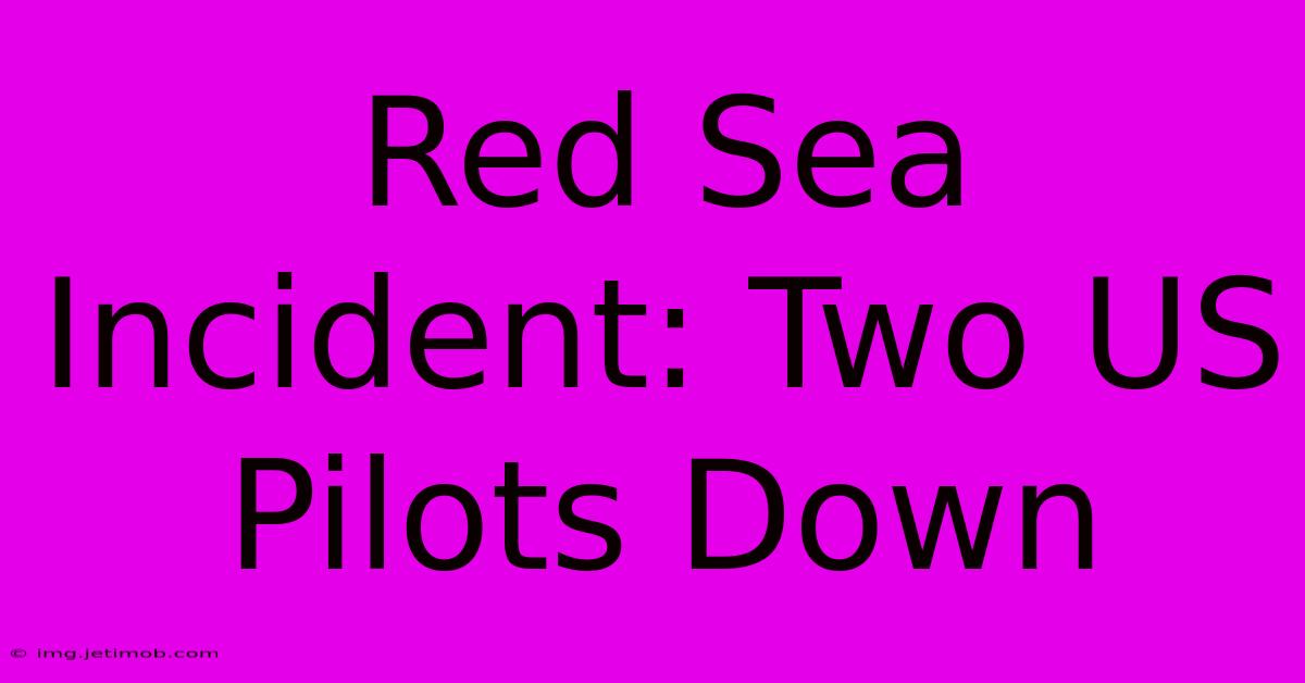 Red Sea Incident: Two US Pilots Down