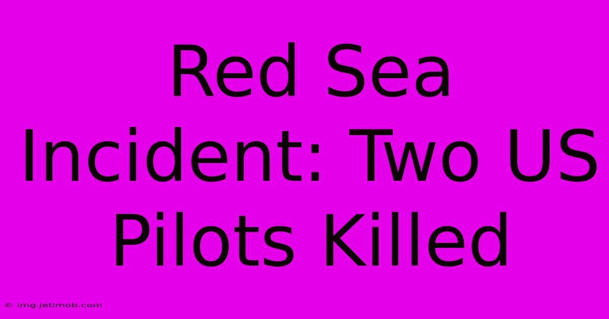 Red Sea Incident: Two US Pilots Killed