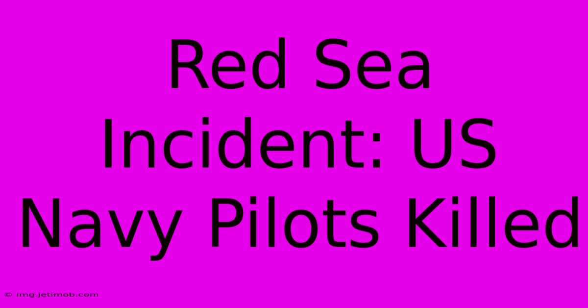 Red Sea Incident: US Navy Pilots Killed